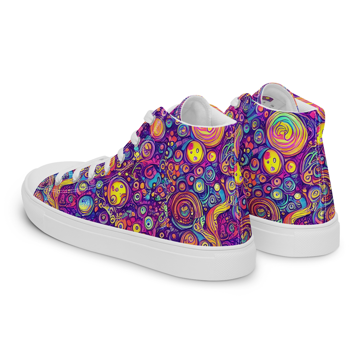 Men's High Top Canvas Shoes - Festival of Whimsy