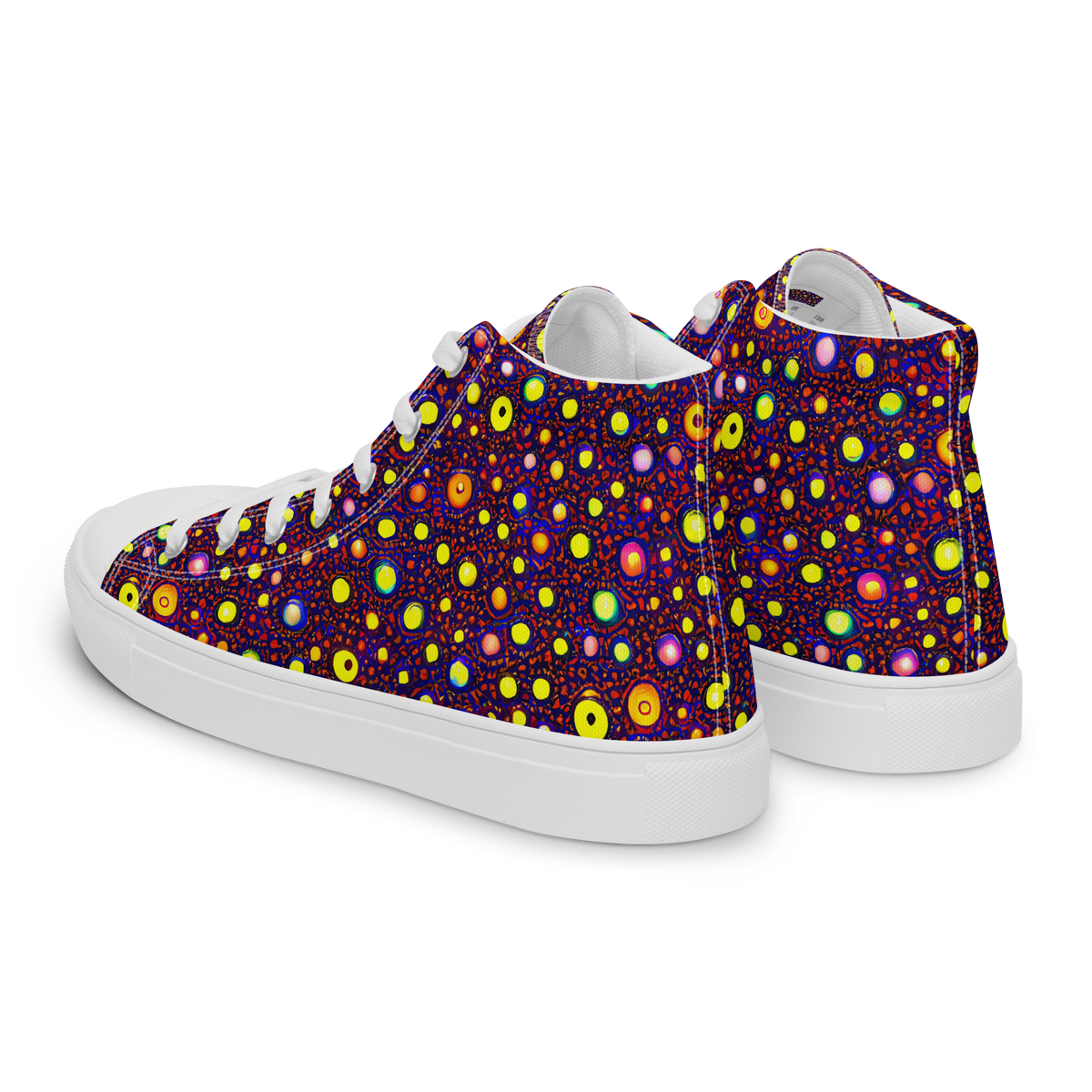 Men's High Top Canvas Shoes - Cosmic Dotscape