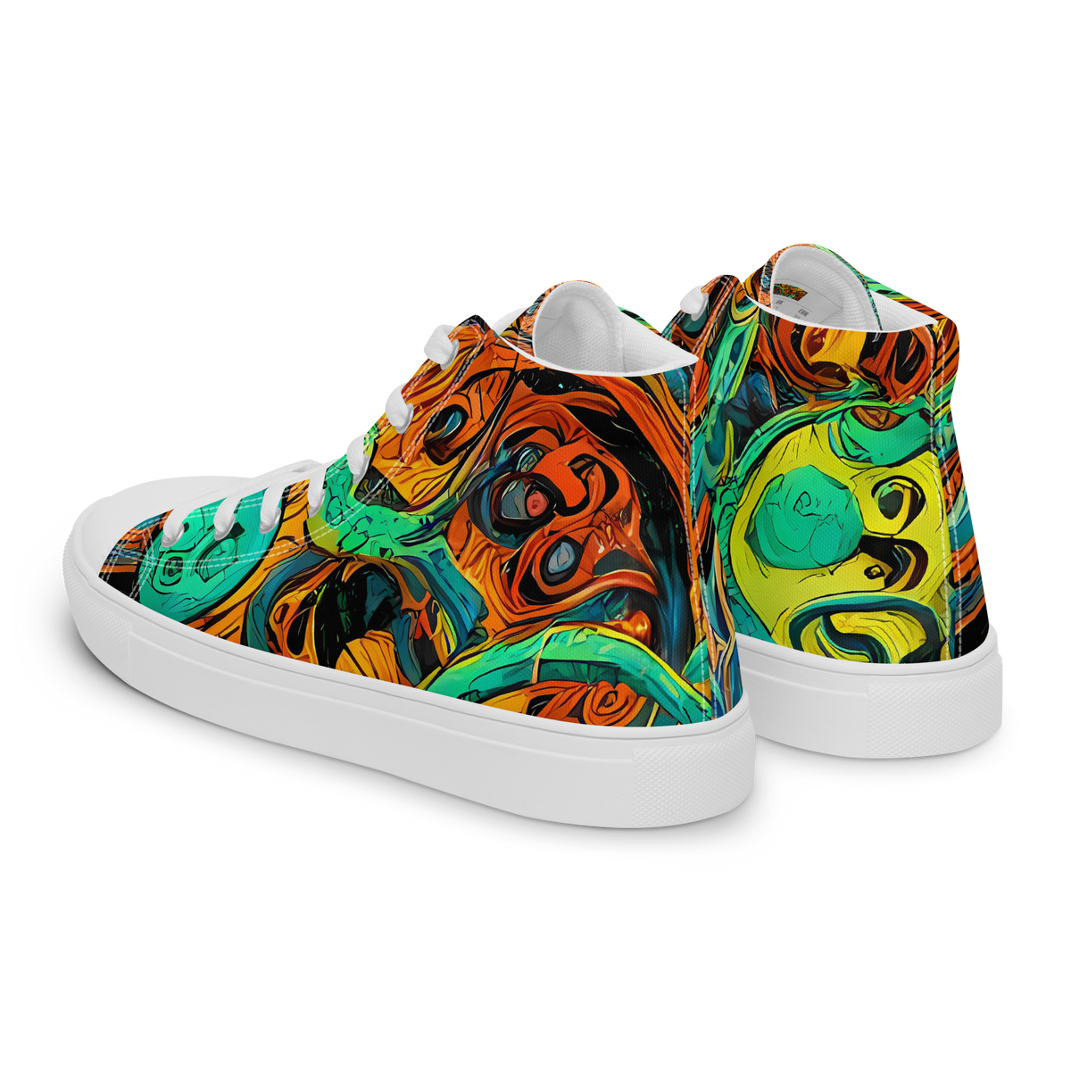 Men's High Top Canvas Shoes - Flaming Mirage