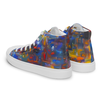 Women's High Top Canvas Shoes - Abstract Conflux