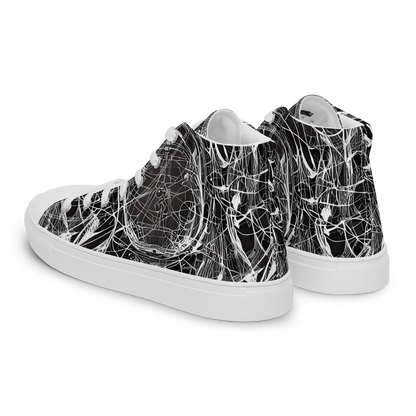 Men's High Top Canvas Shoes - Nexus of Lines