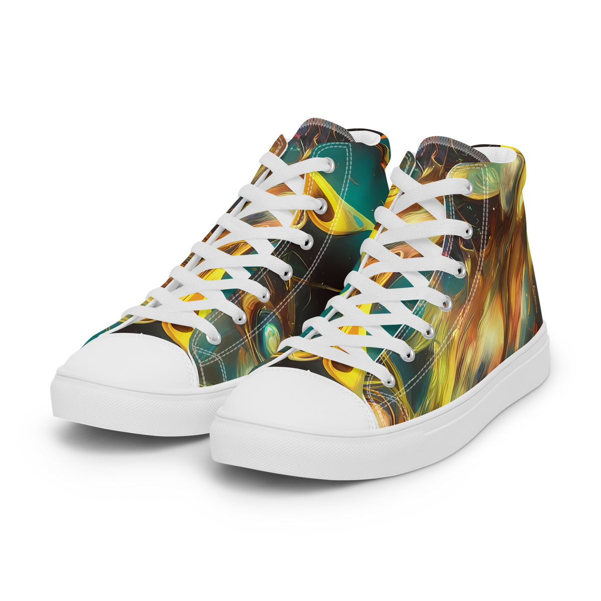 Men's High Top Canvas Shoes - Elegant Whirl