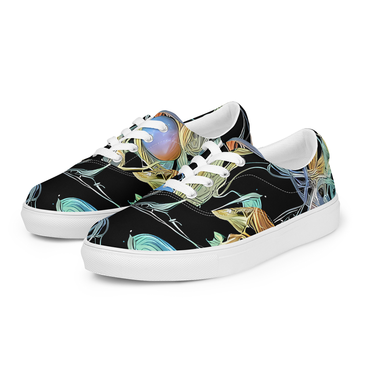 Women's Lace-Up Canvas Shoes - Infinite Mist