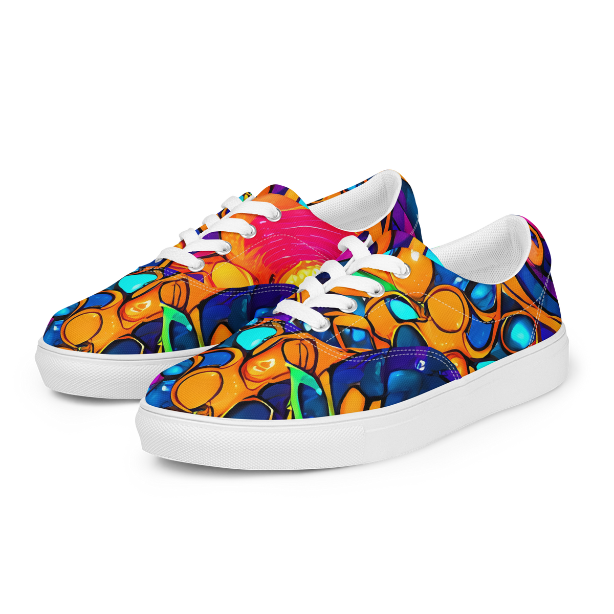 Men's Lace-Up Canvas Shoes - Iridescent Nebula