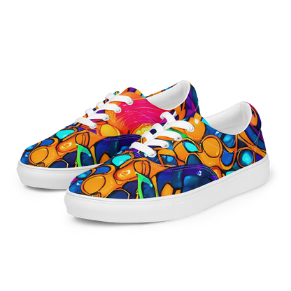 Men's Lace-Up Canvas Shoes - Iridescent Nebula
