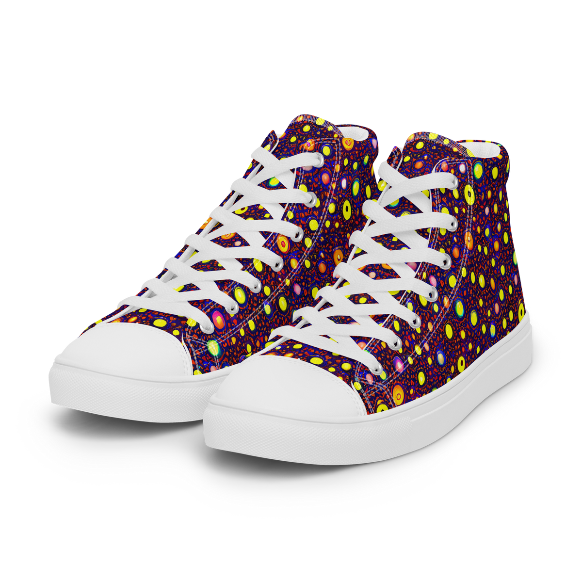 Men's High Top Canvas Shoes - Cosmic Dotscape