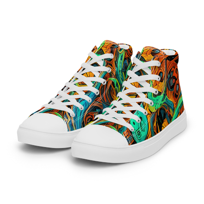 Men's High Top Canvas Shoes - Flaming Mirage