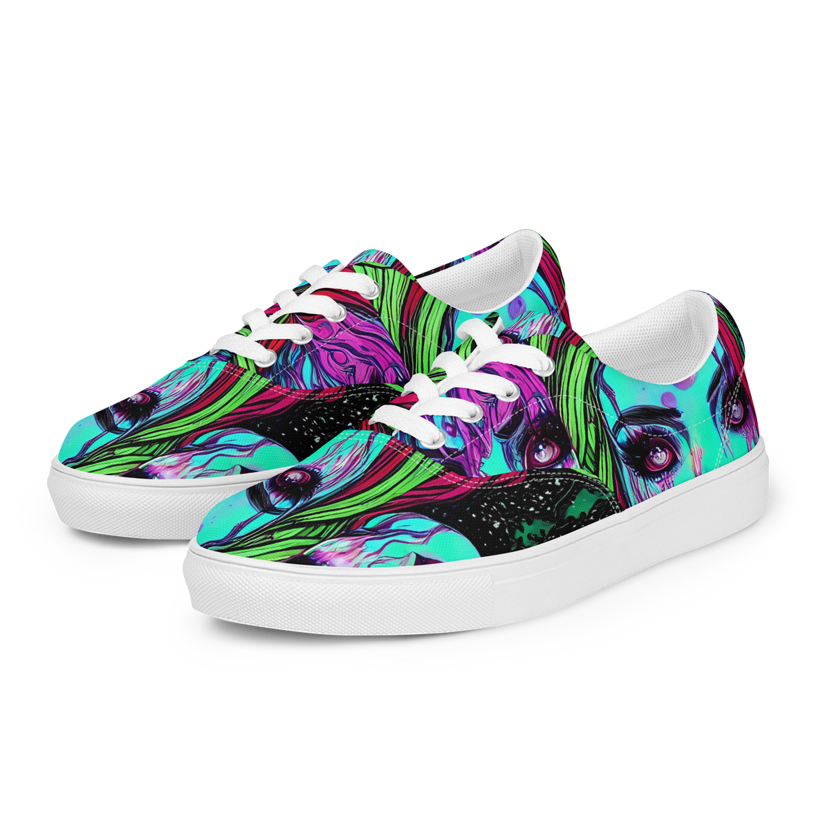 Men's Lace-Up Canvas Shoes - Luminous Nightfall