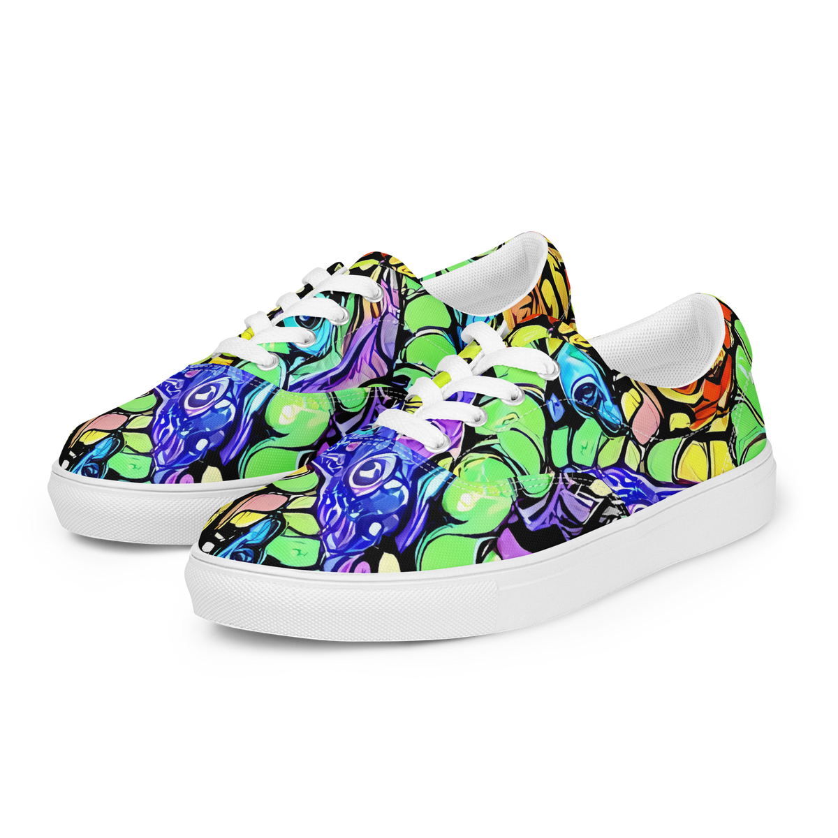 Men's Lace-Up Canvas Shoes - Frostwork Fantasy