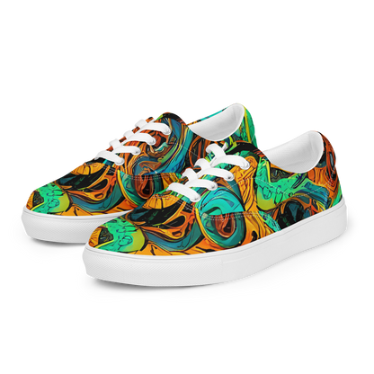 Men's Lace-Up Canvas Shoes - Flaming Mirage