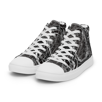 Men's High Top Canvas Shoes - Nexus of Lines