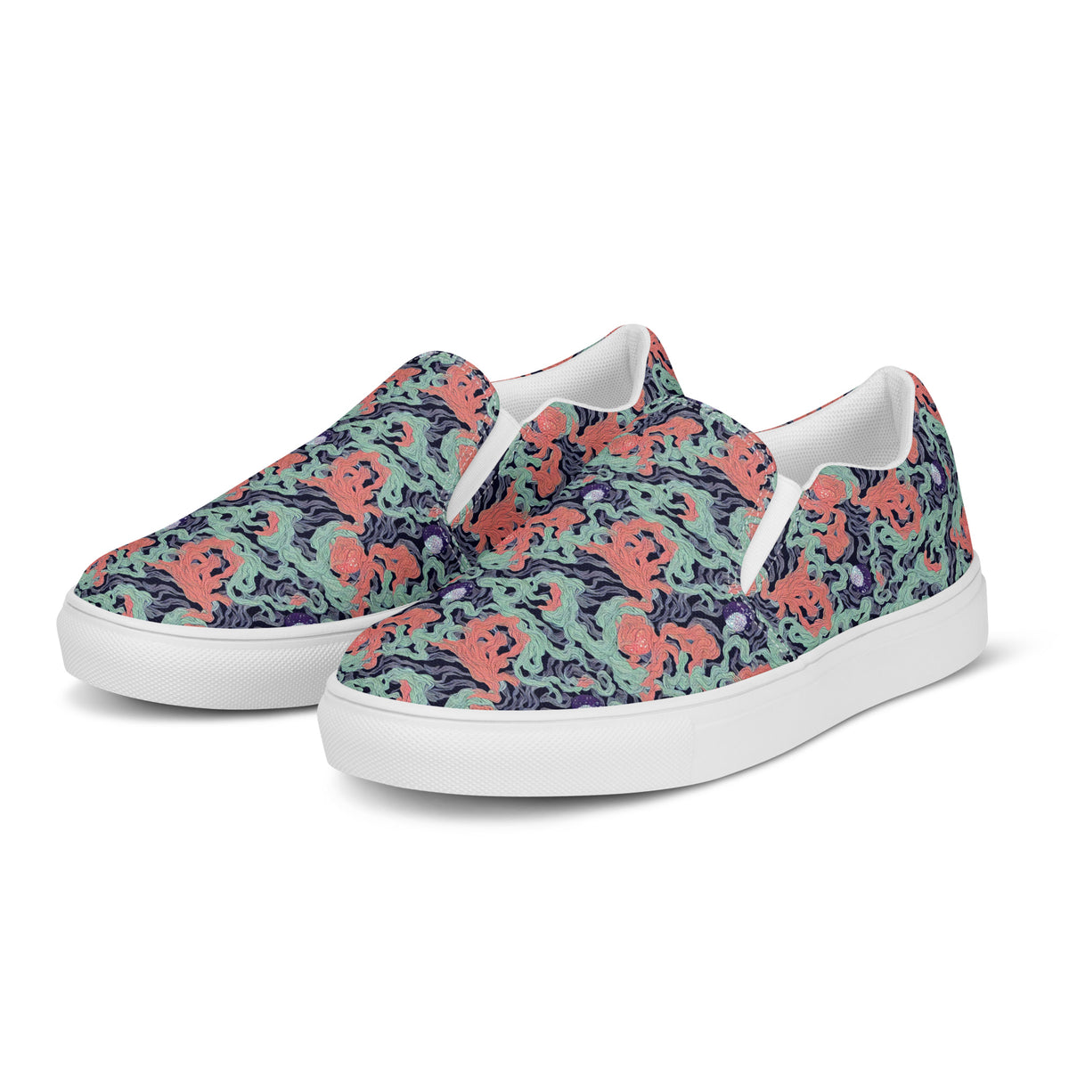 Women's Slip-On Canvas Shoes - Cosmic Coral