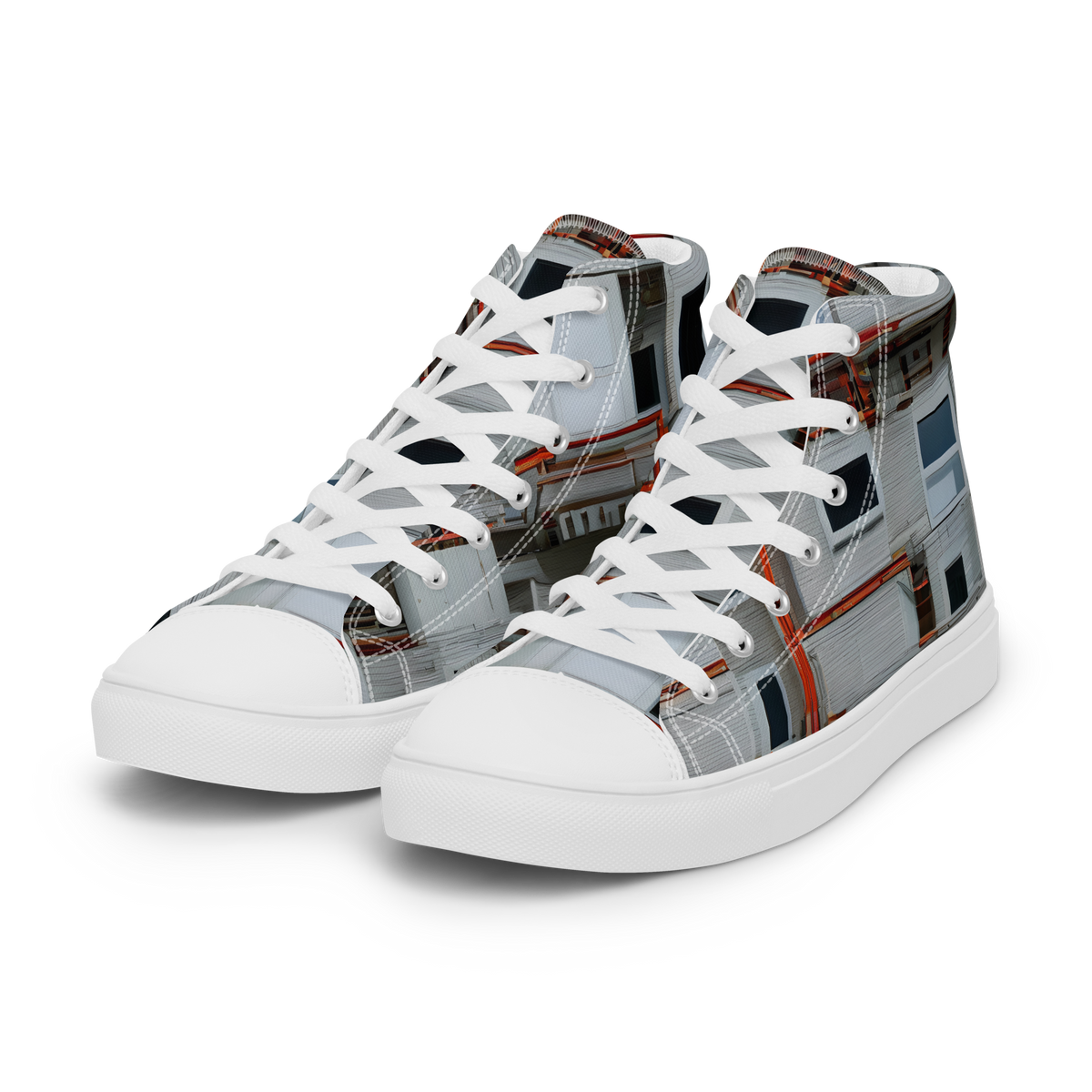 Women's High Top Canvas Shoes - Industrial Reverie