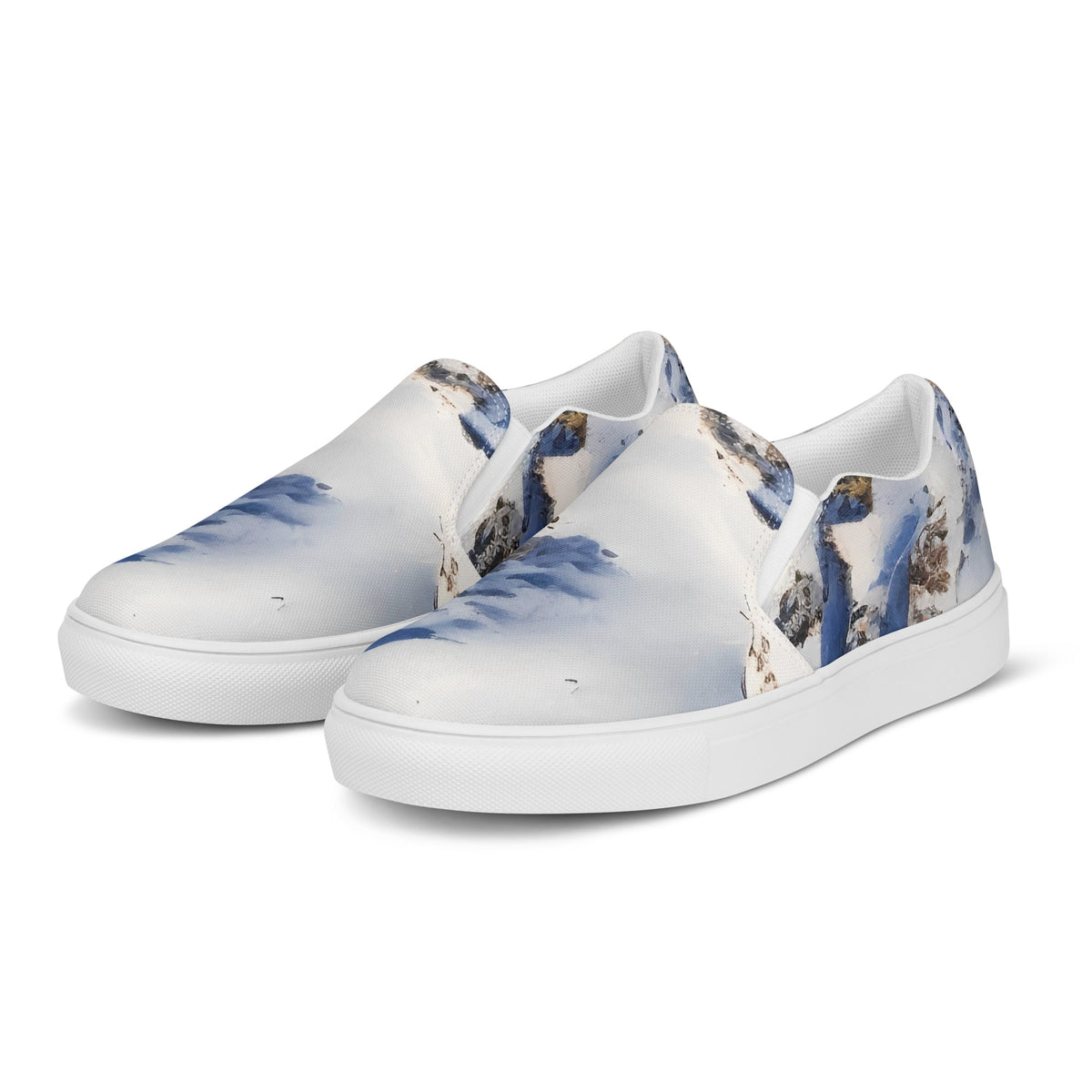 Men's Slip-On Canvas Shoes - Snowlit Peaks