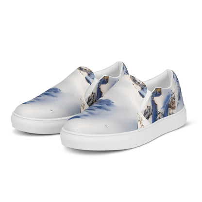 Men's Slip-On Canvas Shoes - Snowlit Peaks