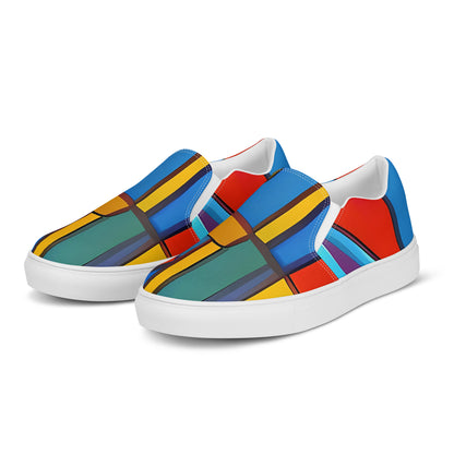 Women's Slip-On Canvas Shoes - Mondrian Maze