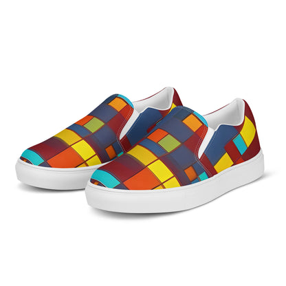 Men's Slip-On Canvas Shoes - Astral Grid