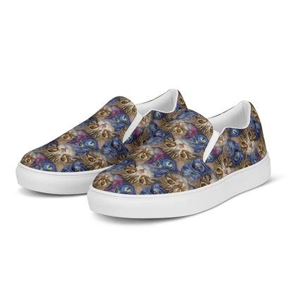 Women's Slip-On Canvas Shoes - Feline Fantasy