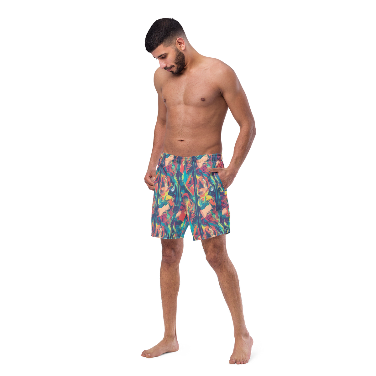 Swim Trunks - Neon Aurora