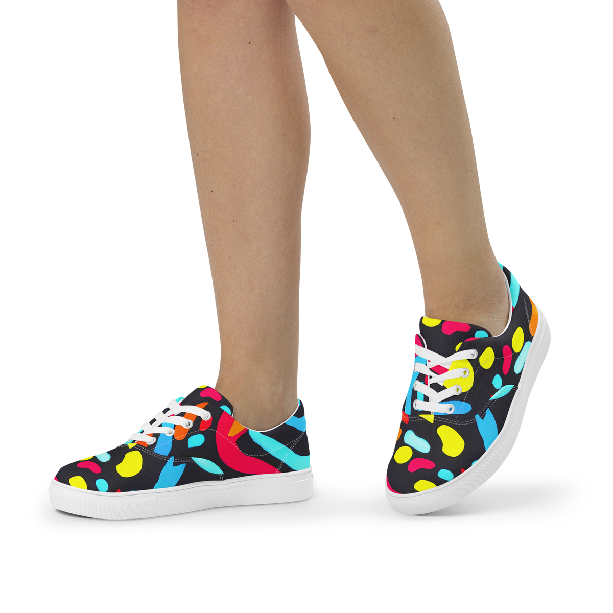 Women's Lace-Up Canvas Shoes - Midnight Stream