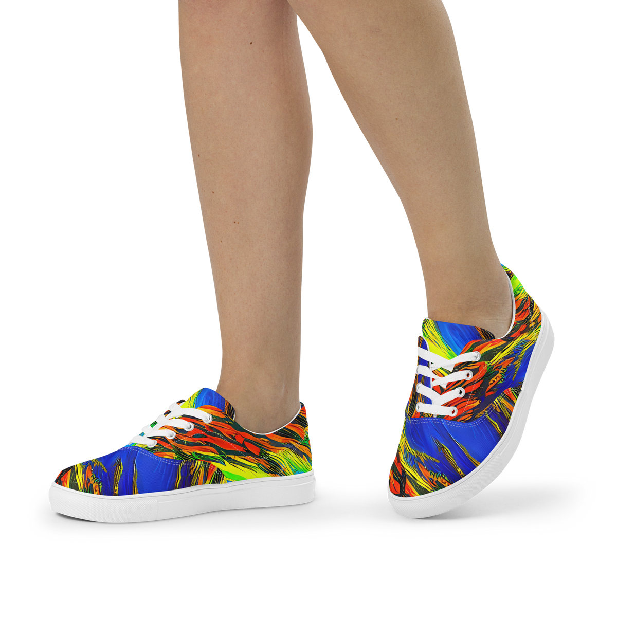 Women's Lace-Up Canvas Shoes - Hodgkin's Blaze
