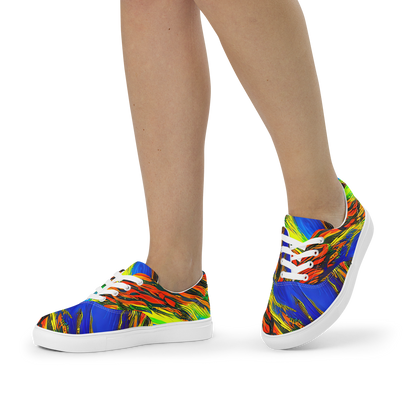Women's Lace-Up Canvas Shoes - Hodgkin's Blaze