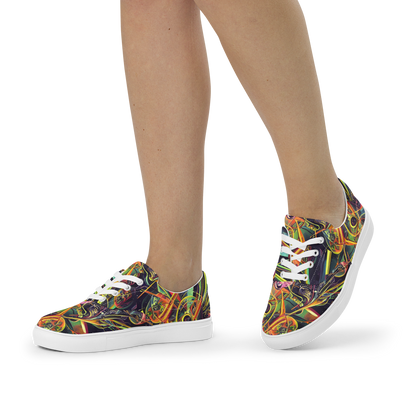 Women's Lace-Up Canvas Shoes - Psychedelic Deep Space