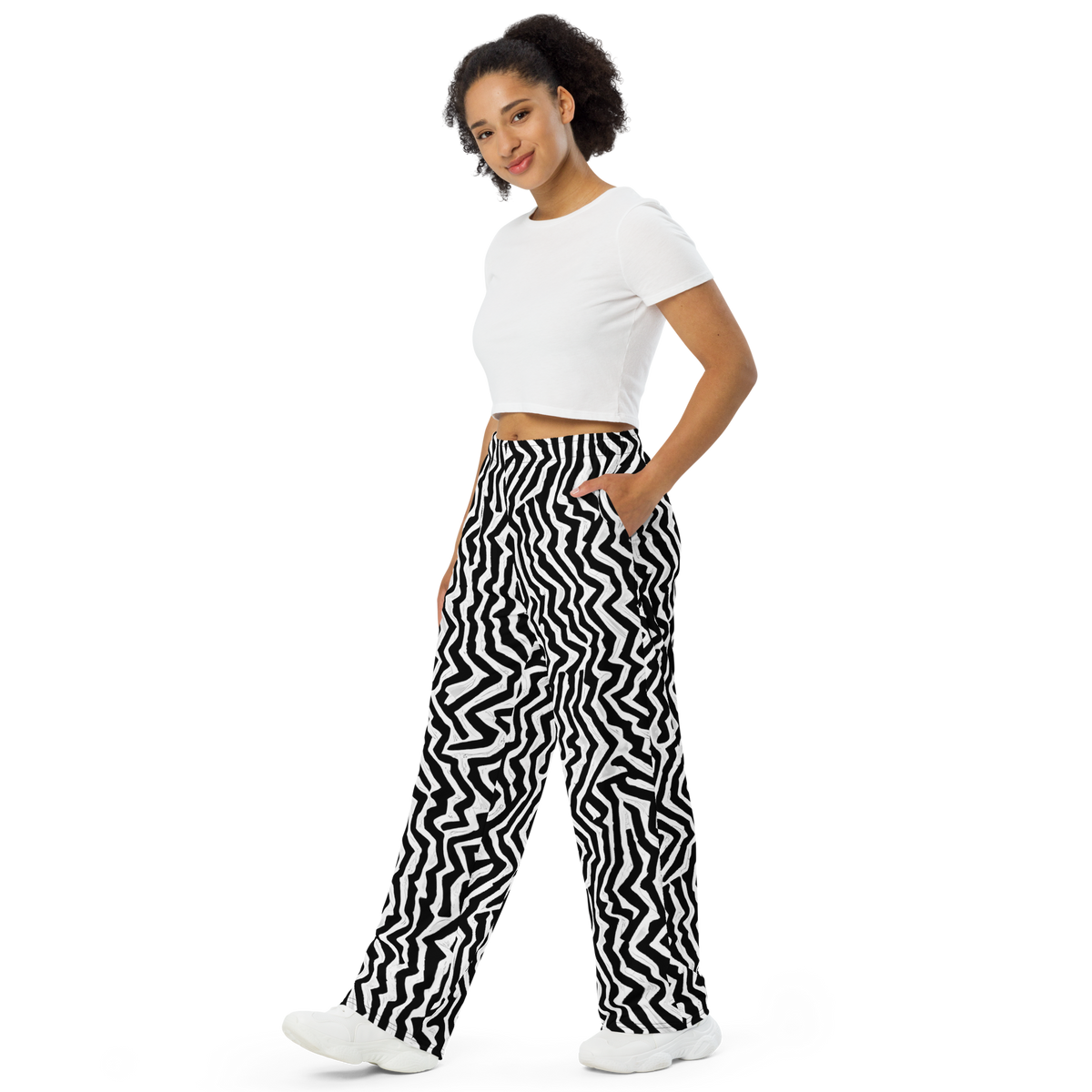 Wide-Leg Pants - Static Swirl
