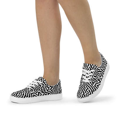 Women's Lace-Up Canvas Shoes - Static Swirl