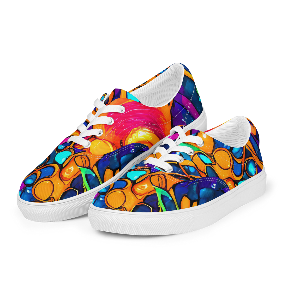 Men's Lace-Up Canvas Shoes - Iridescent Nebula