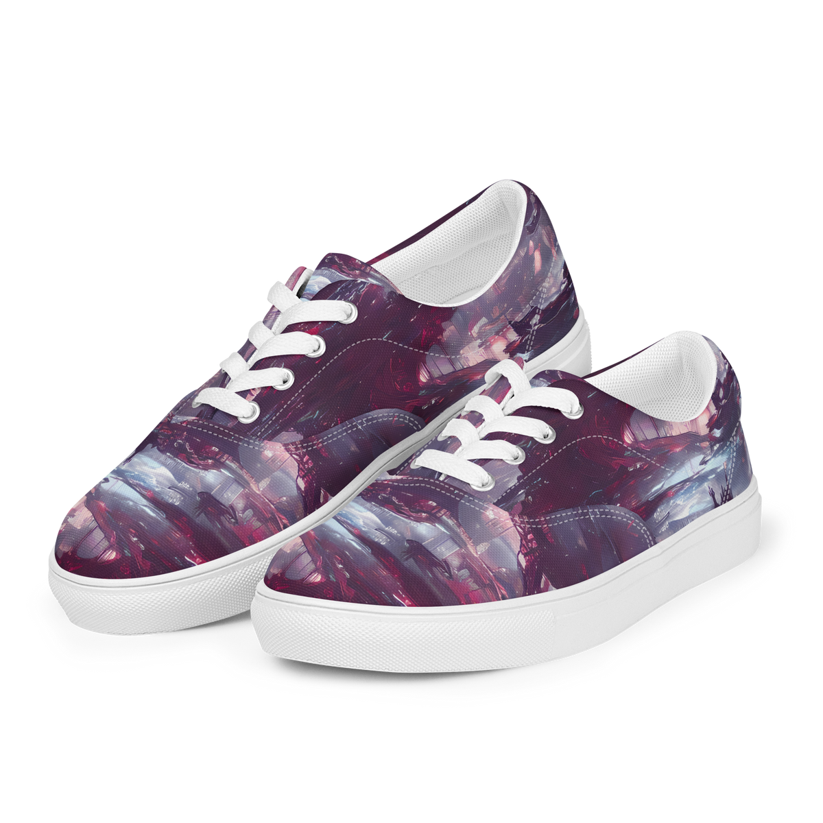 Women's Lace-Up Canvas Shoes - Twilight Fortresses