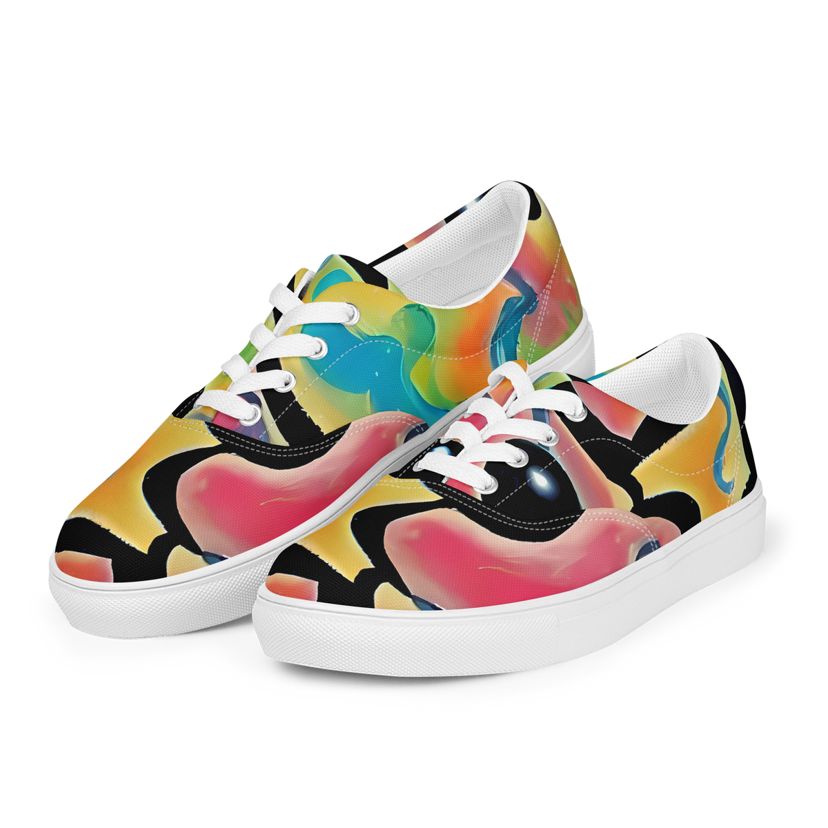 Women's Lace-Up Canvas Shoes - Midday Mirage