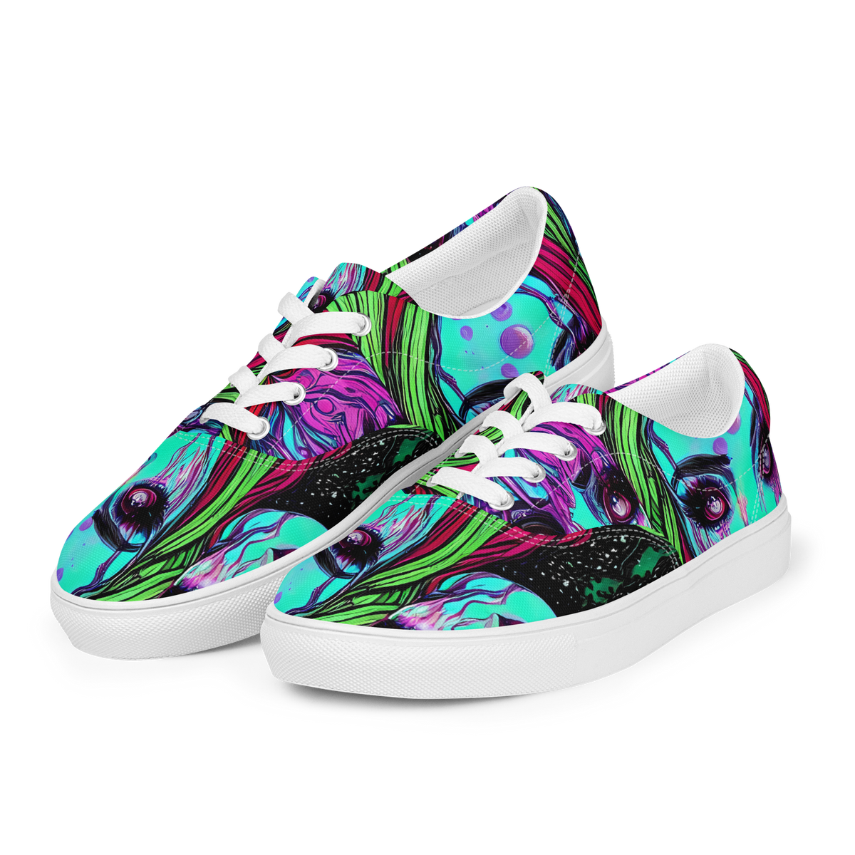 Men's Lace-Up Canvas Shoes - Luminous Nightfall