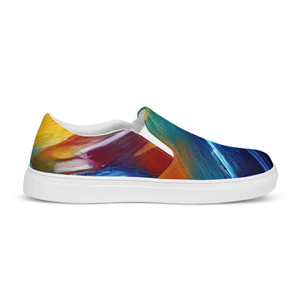 Women's Slip-On Canvas Shoes - Brushstroke Symphony