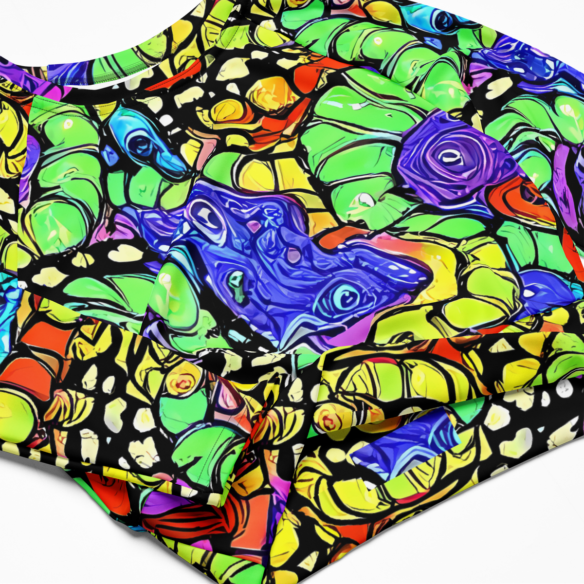 Long Sleeve Crop Top - Frostwork Fantasy