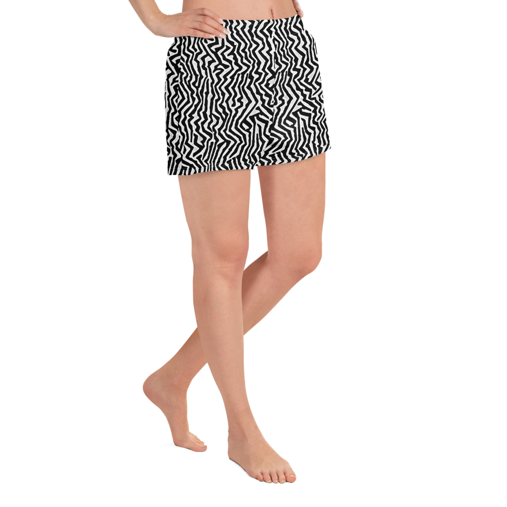 Women’s Athletic Shorts - Static Swirl