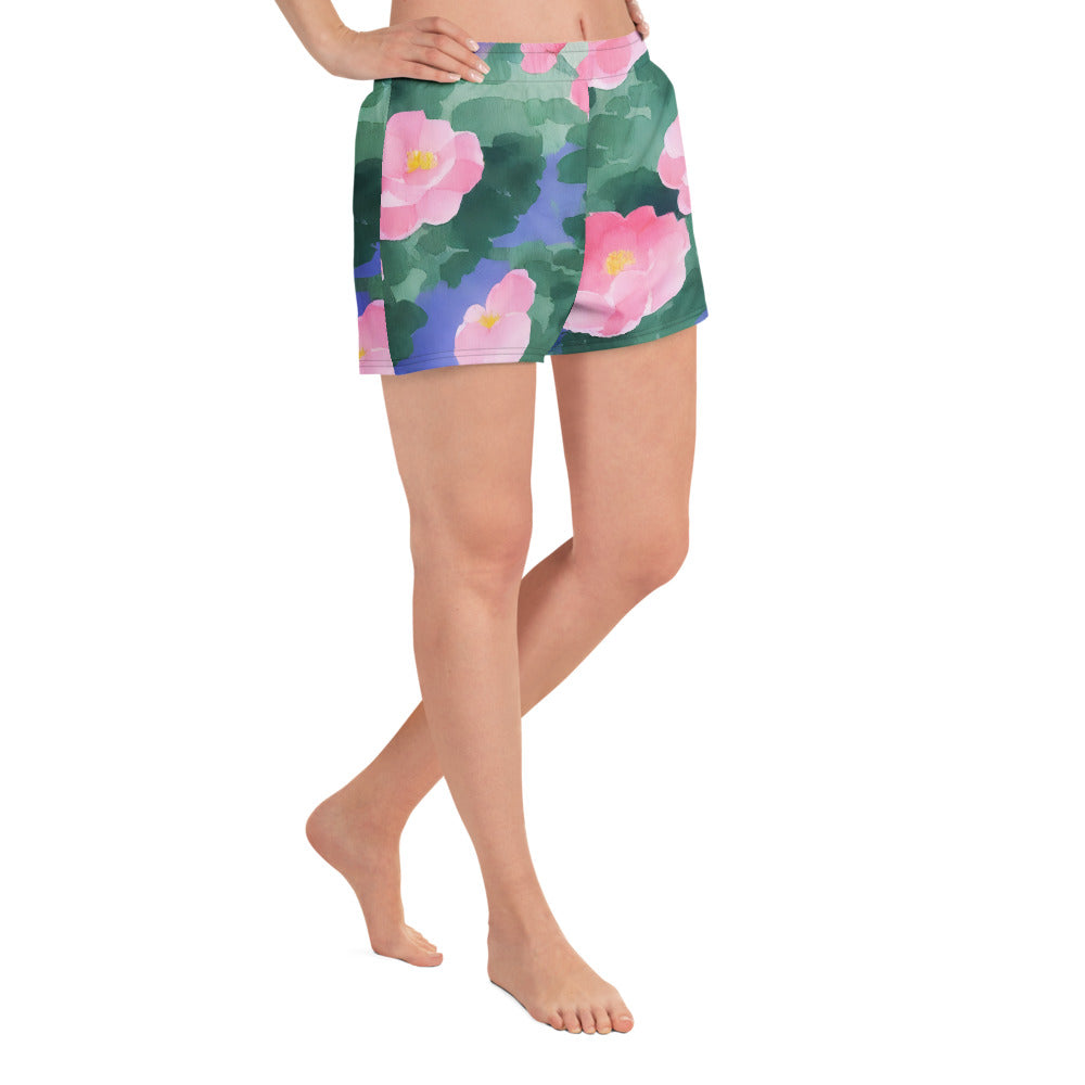 Women’s Athletic Shorts - Pink Blossom Serenade