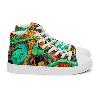Men's High Top Canvas Shoes - Flaming Mirage