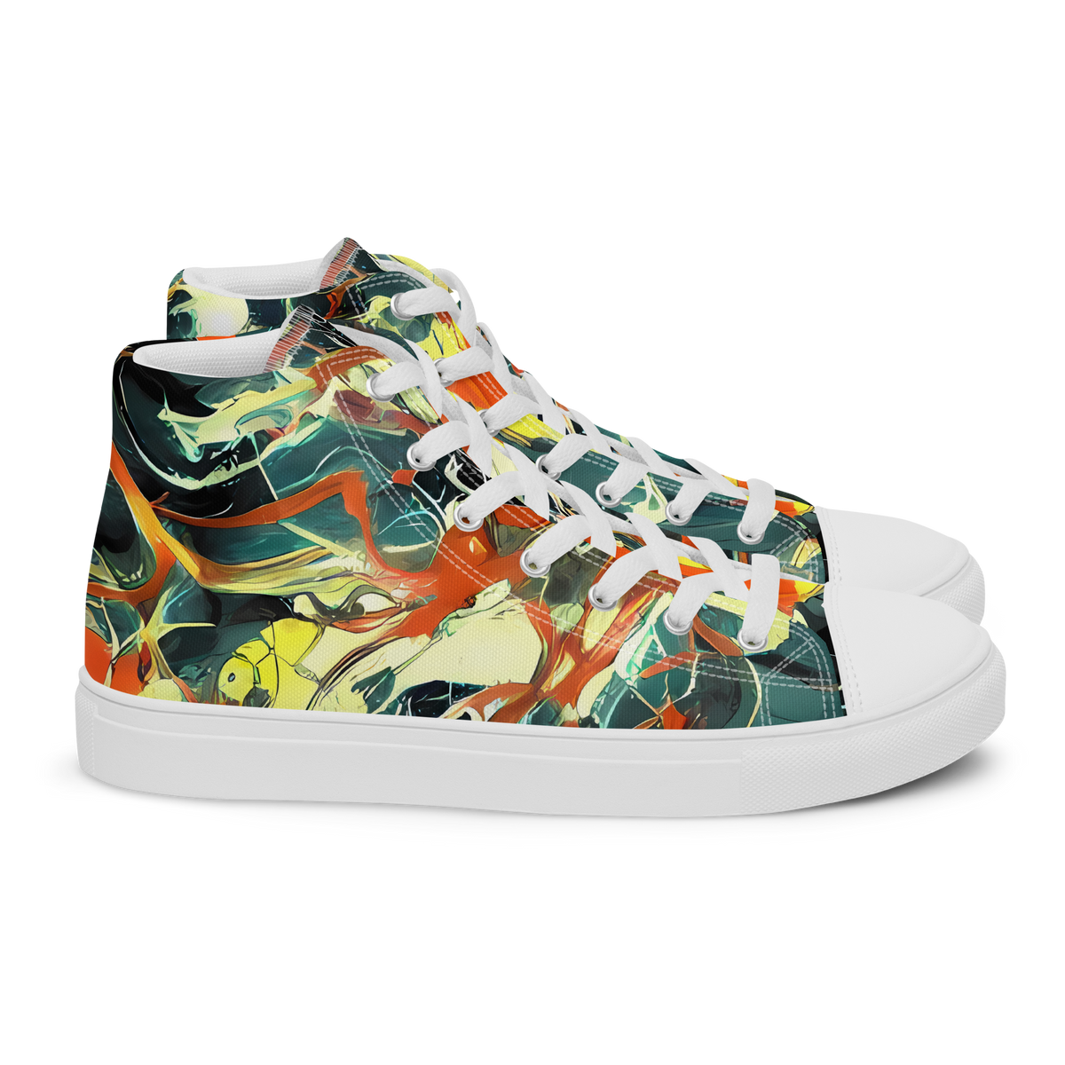 Women's High Top Canvas Shoes - Fluid Firestorm