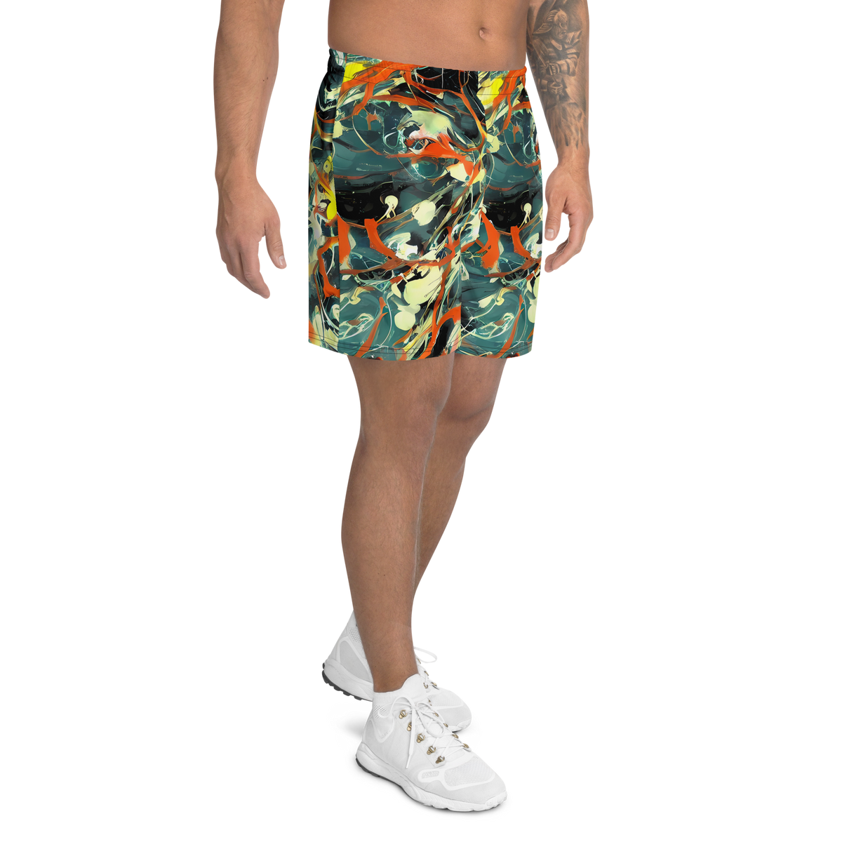 Men's Athletic Shorts - Fluid Firestorm