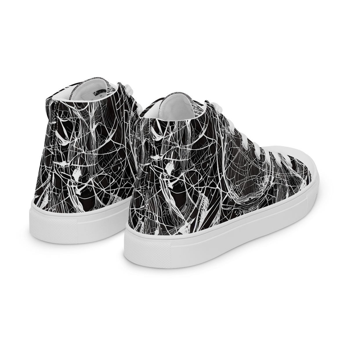 Men's High Top Canvas Shoes - Nexus of Lines