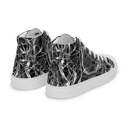 Men's High Top Canvas Shoes - Nexus of Lines