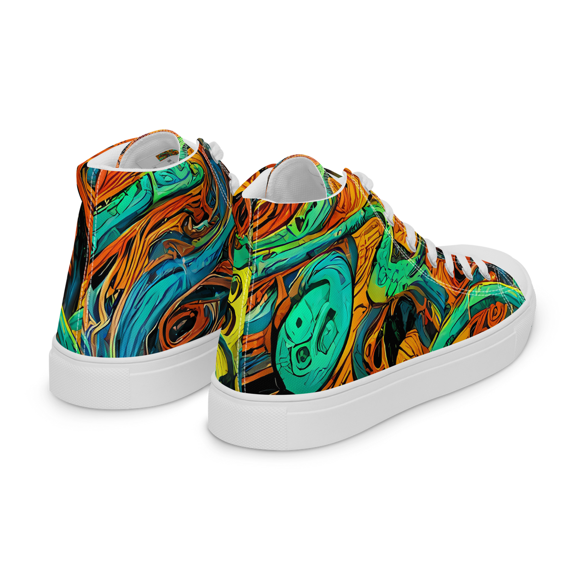 Men's High Top Canvas Shoes - Flaming Mirage