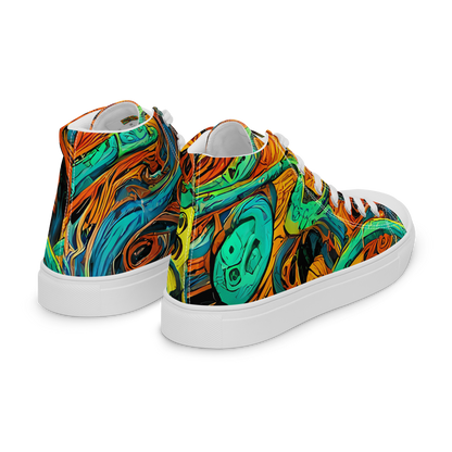 Men's High Top Canvas Shoes - Flaming Mirage