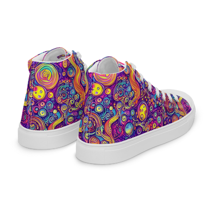Men's High Top Canvas Shoes - Festival of Whimsy