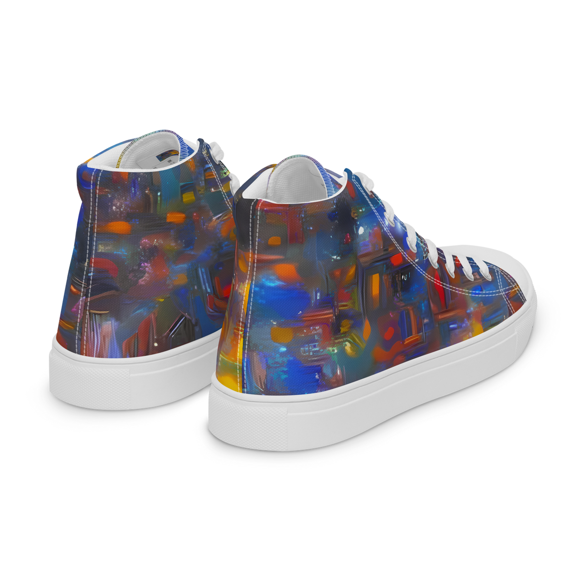 Women's High Top Canvas Shoes - Abstract Conflux