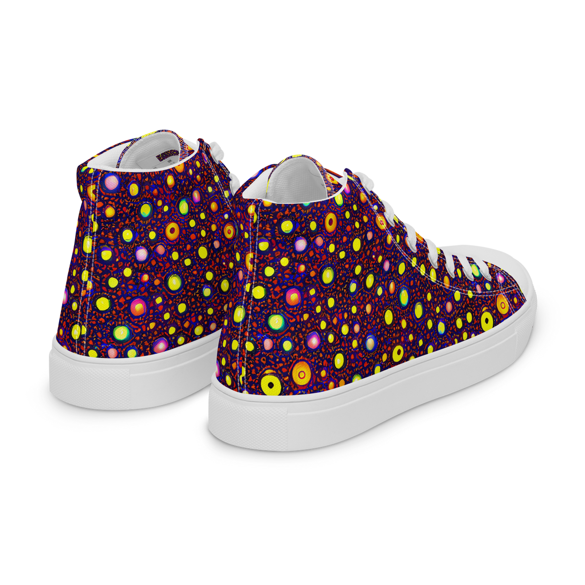Men's High Top Canvas Shoes - Cosmic Dotscape