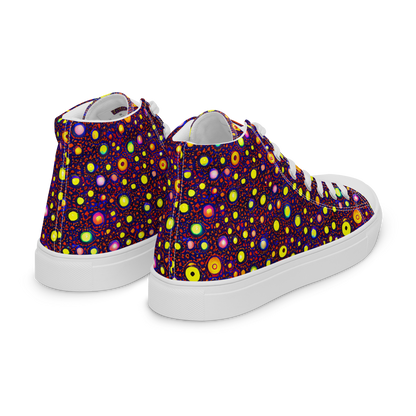 Men's High Top Canvas Shoes - Cosmic Dotscape