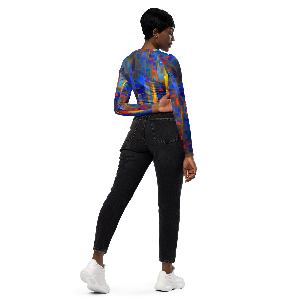 Long Sleeve Crop Top - Neoplastique Flow