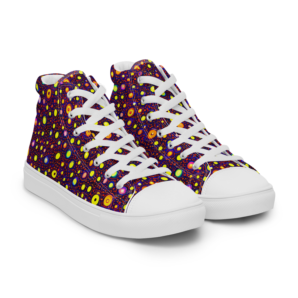 Women's High Top Canvas Shoes - Cosmic Dotscape